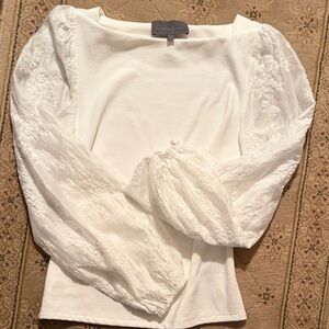Sunday In Brooklyn White Lace Sleeve Top